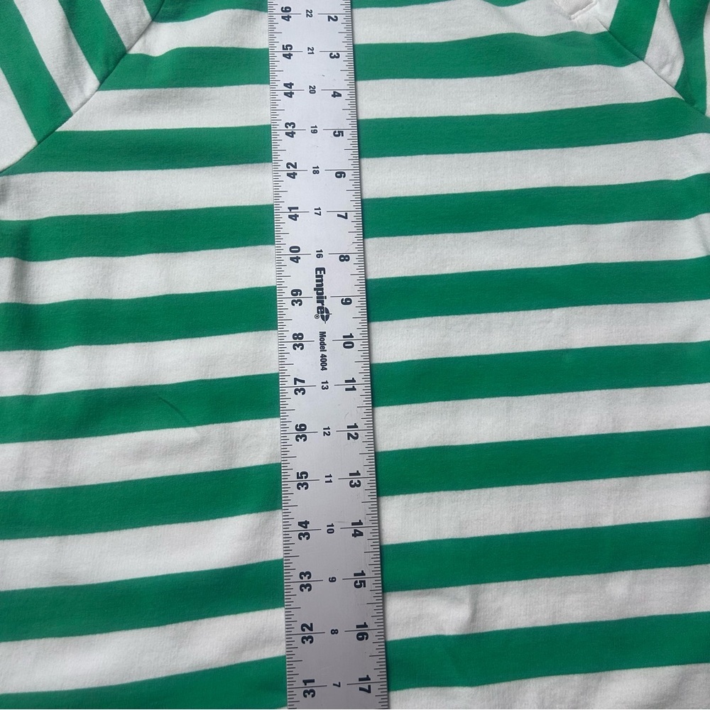 J Crew Women’s Wide Striped Top Green Funnel Neck Lightweight Sweatshirt Size S - Picture 5 of 8
